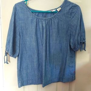 Levi's denim short sleeve tie top